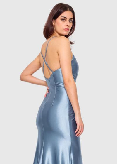 Arna zila gara vakarkleita ar šķēlumu - back