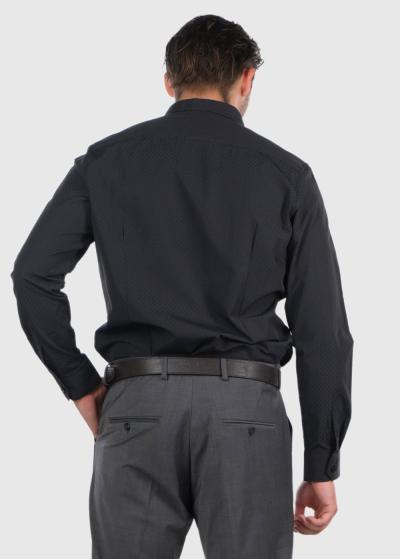 Adrian melns vīriešu krekls ar garām piedurknēm - back