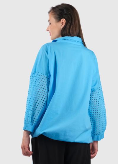 Anya zila blūze ar šņoru aizdari  - back