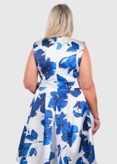 Angeletta Lielo izmēru īsa vakarkleita ar rakstu  - back