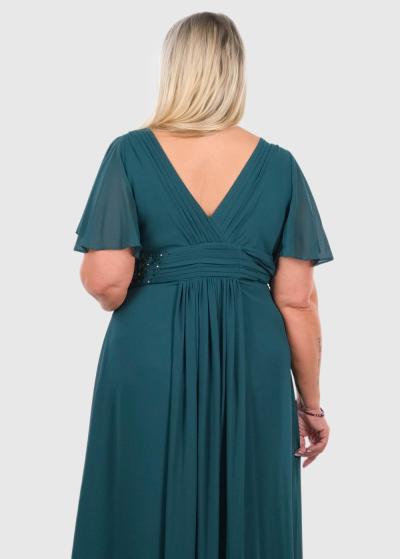 Azumi Lielo izmēru zaļa gara vakarkleita - back