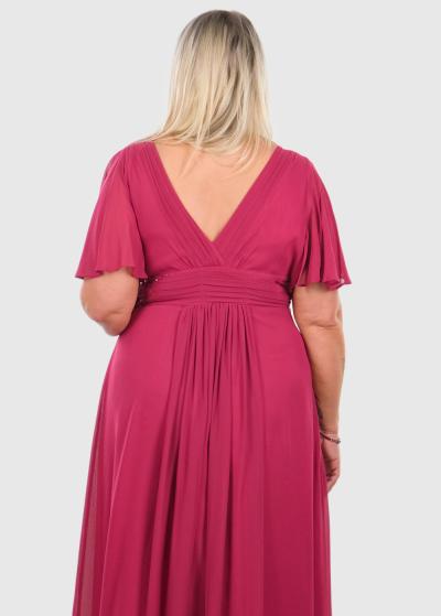 Azumi Lielo izmēru tumši rozā gara vakarkleita - back