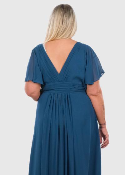 Azumi Lielo izmēru zila gara vakarkleita - back