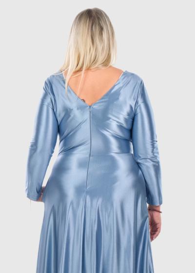 Aefre Lielo izmēru zila vakarkleita ar V-veida izgriezumu  - back