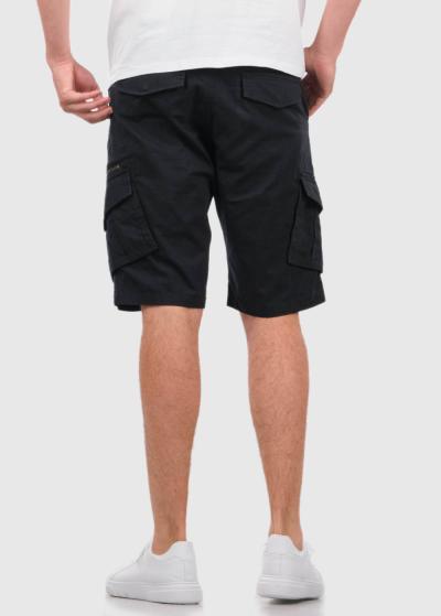 Asgeir melni šorti ar kargo tipa kabatu - back