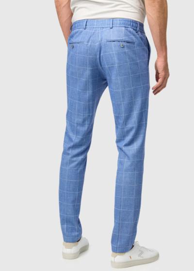 Justino gaiši zilas rūtainas vīriešu bikses - back