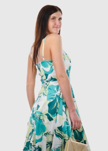 Domenica gara vakarkleita ar ziedu rakstu - back