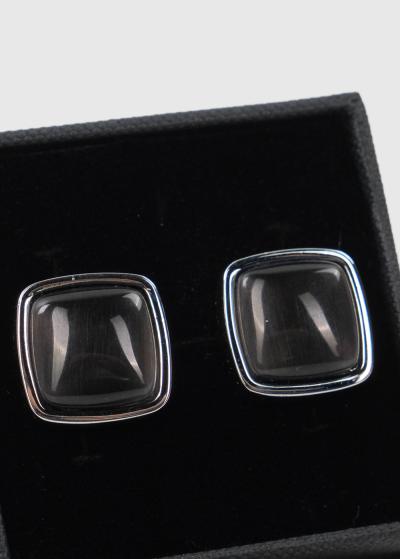 Melnas vīriešu aproču pogas - back