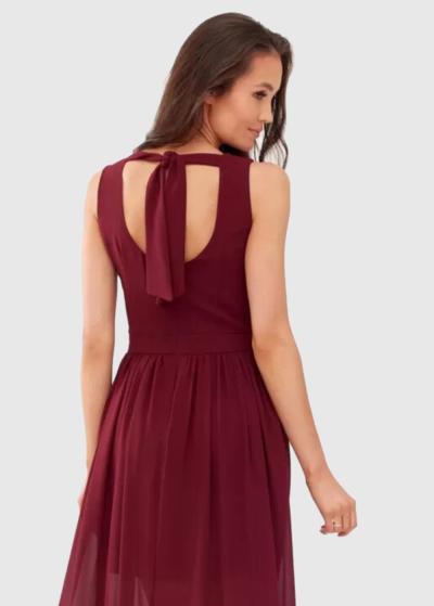 Kendra bordo gara vakarkleita ar V-veida izgriezumu  - back