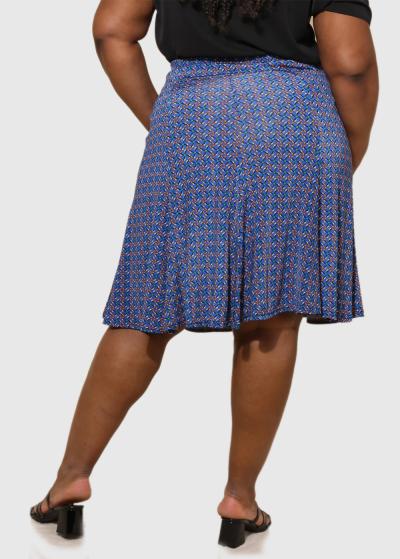 Carrie Lielo izmēru zili svārki ar rakstu - back