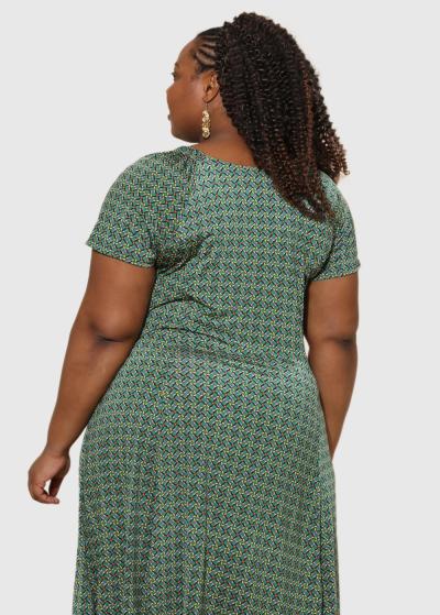 Cath Lielo izmēru zaļa īsa kleita - back