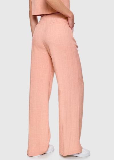 Alara gaiši rozā sieviešu bikses ar augstu jostasvietu - back