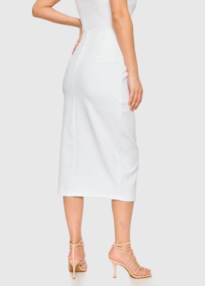 Chinara balti svārki ar šķēlumu - back