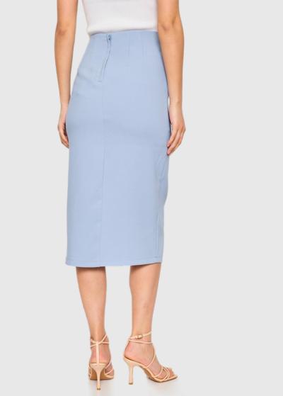 Chinara gaiši zili svārki ar šķēlumu - back