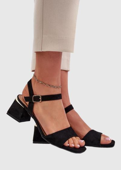 Cansu melnas sieviešu sandales - back