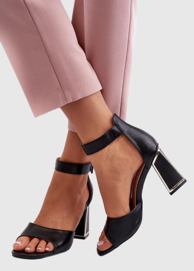 Cassiopeia melnas sandales uz papēža - back