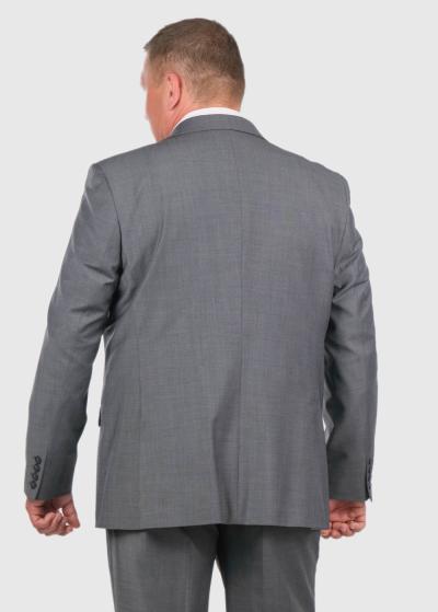 Burghard Lielo izmēru tumši pelēks klasisks uzvalks ar vilnu - back