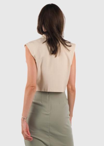 Avesta bēša sieviešu veste ar pogām - back