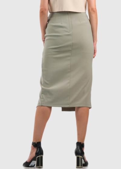 Chinara zaļi svārki ar šķēlumu - back