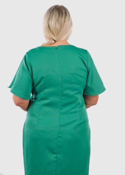 Berenika Lielo izmēru zaļa kleita ar rāvējslēdzēju - back