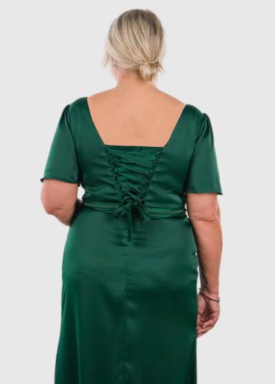 Anastasiia Lielo izmēru zaļa gara vakarkleita - back