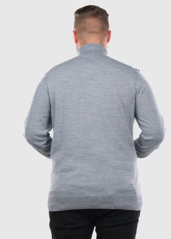 Consalvo Lielo izmēru pelēks džemperis ar augstu apkakli - back