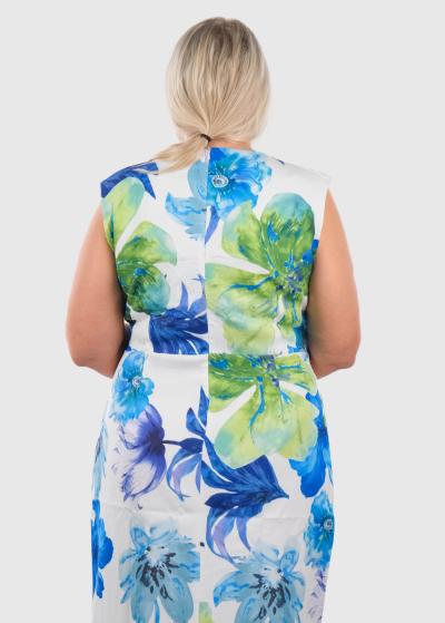 Callisto īsa vakarkleita ar ziedu rakstu - back