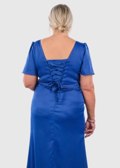 Anastasiia Lielo izmēru zila gara vakarkleita - back
