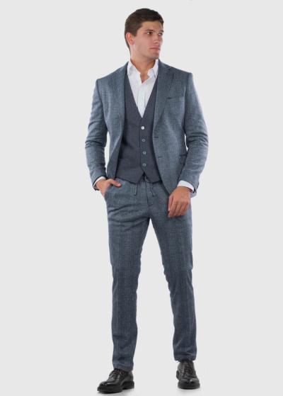 Slim Fit zilas vīriešu bikses - back