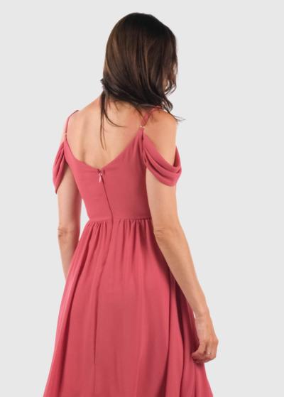 Bonnibel rozā īsa vakarkleita - back