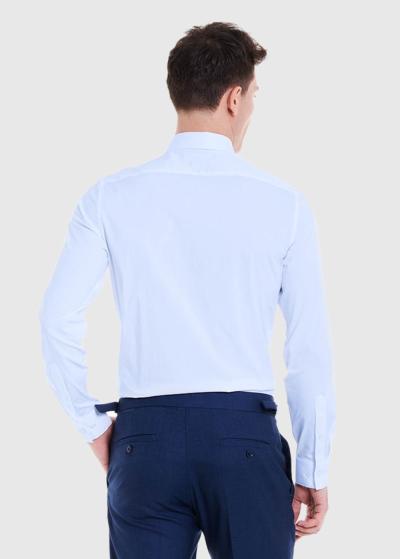 Loreto gaiši zils vīriešu krekls ar garām piedurknēm - back