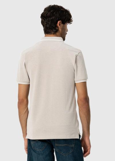 Bēšs vīriešu polo krekls - back