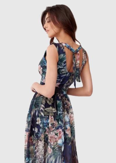 Jasmin gara vakarkleita ar ziedu rakstu - back