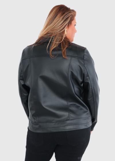Derin Lielo izmēru melna sieviešu jaka - back