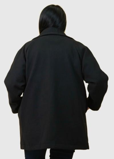 Deva Lielo izmēru melns īss mētelis - back