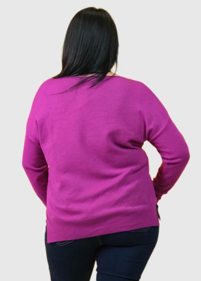 Deli Lielo izmēru rozā sieviešu džemperis - back