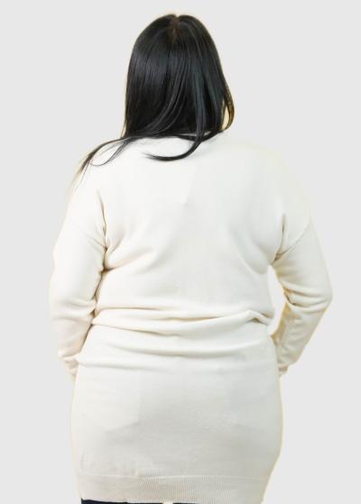 Delicia Lielo izmēru balta džemperkleita - back