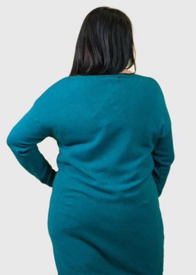 Delicia Lielo izmēru zila džemperkleita - back