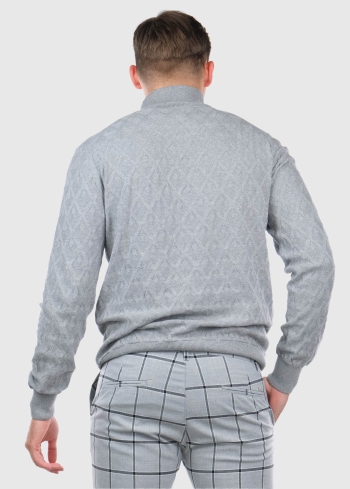 Sesto pelēka vīriešu bītlene ar rakstu - back