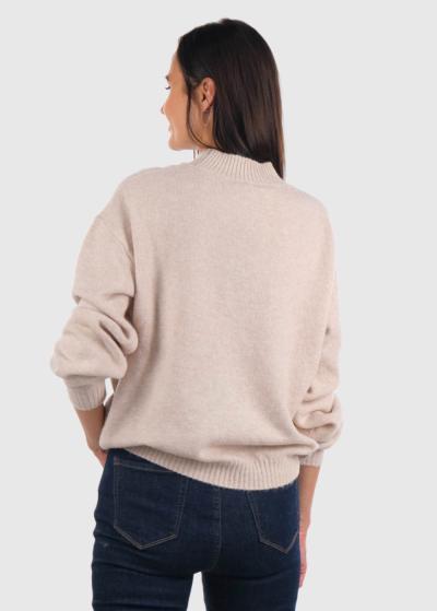 Delmira bēšs sieviešu džemperis - back