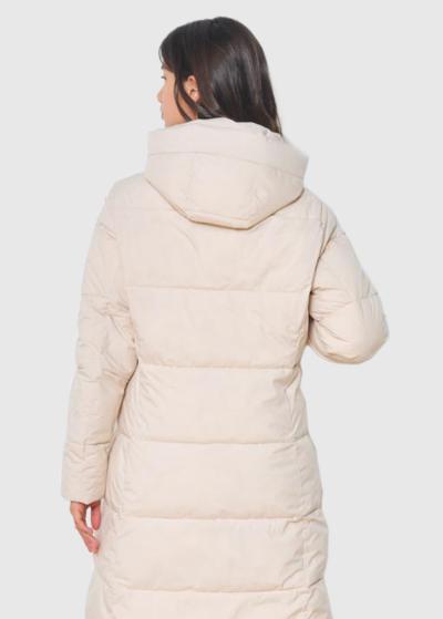 Dalis bēša sieviešu pagarināta jaka - back