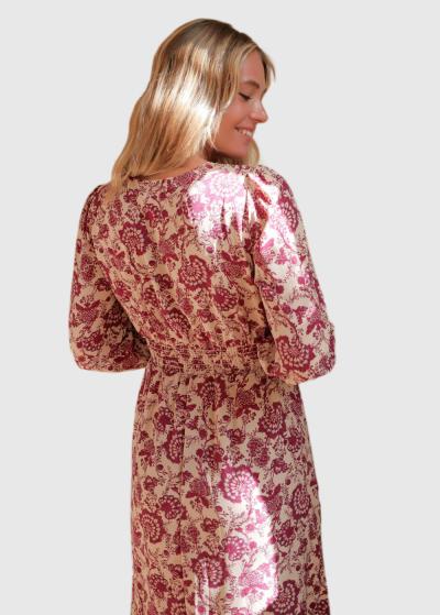 Esila gara kleita ar ziedu rakstu  - back