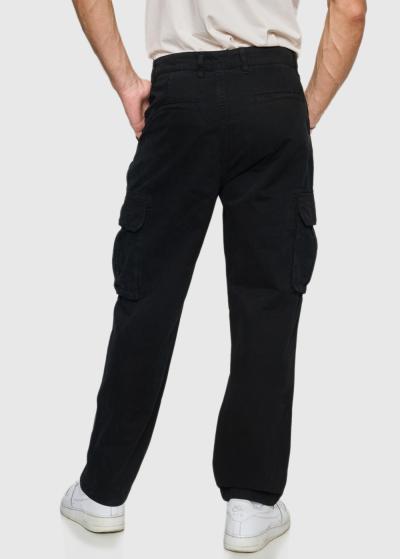 Des melnas vīriešu bikses ar kargo tipa kabatām - back