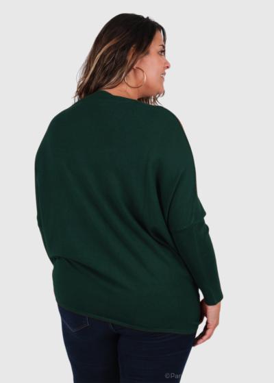 Dariellа Lielo izmēru zaļš sieviešu džemperis - back