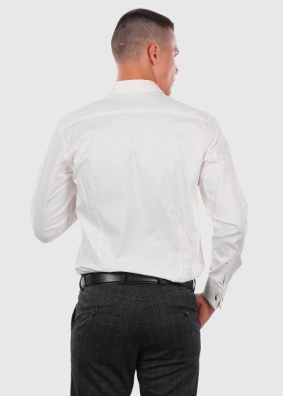 Slim Fit balts krekls ar garām piedurknēm  - back