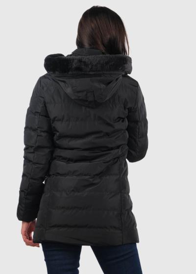 Esmina melna jaka ar kapuci - back