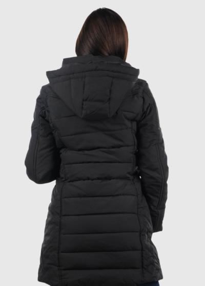 Estelita melna sieviešu jaka ar kabatām - back