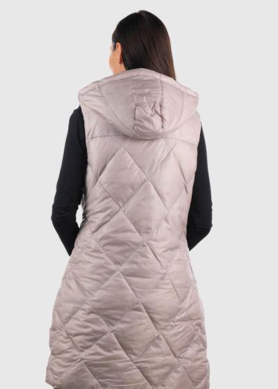 Emilianna pelēka sieviešu gara veste - back