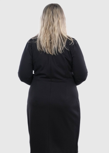 Giustina Lielo izmēru melna vakarkleita - back