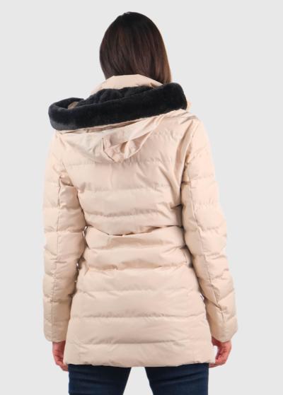 Esmina bēša jaka ar kapuci - back